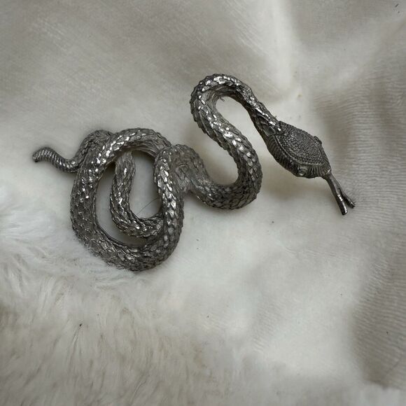 Vintage Signed Cathedral Pewter Snake Figurine’s - Picture 2 of 5